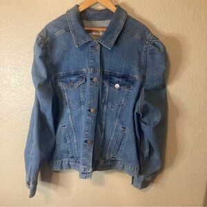 A.N.A. A New Approach_ Denim Jacket Blue Women's 3XL Button Up, Pockets Feminine